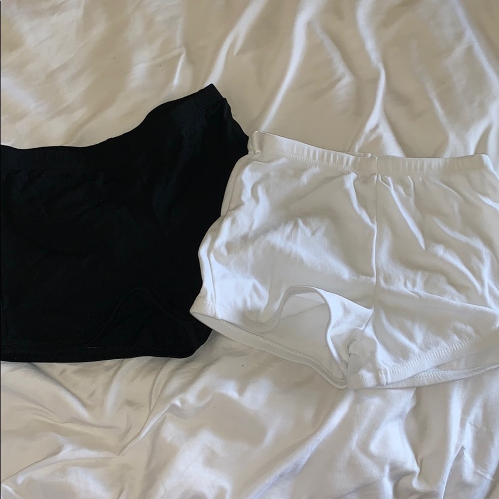 Black and white shorts